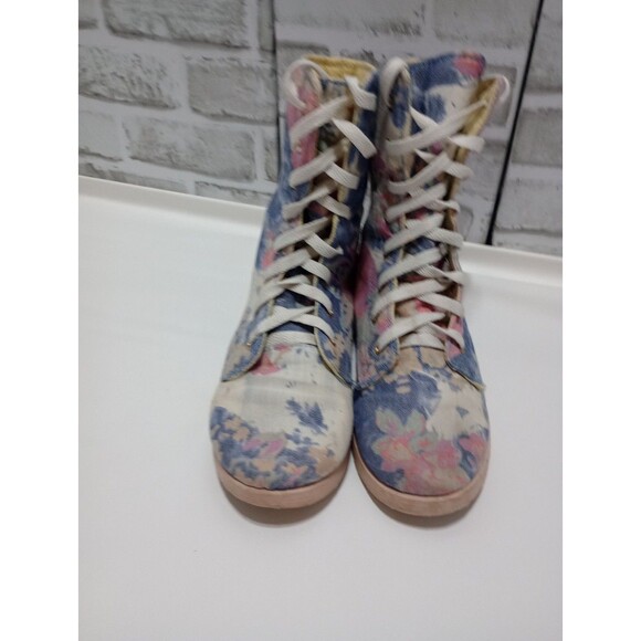 Rue 21 Sneaker Kicks High Top S 6/7 Blue White Pink Tennis Shoes - Picture 7 of 8